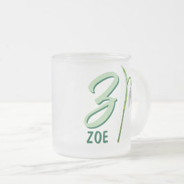 Lily Mongram kaffe mugg, anpassade namn Frostad Glasmugg