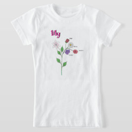 Lily Namn Flickas Blomma T-Shirt