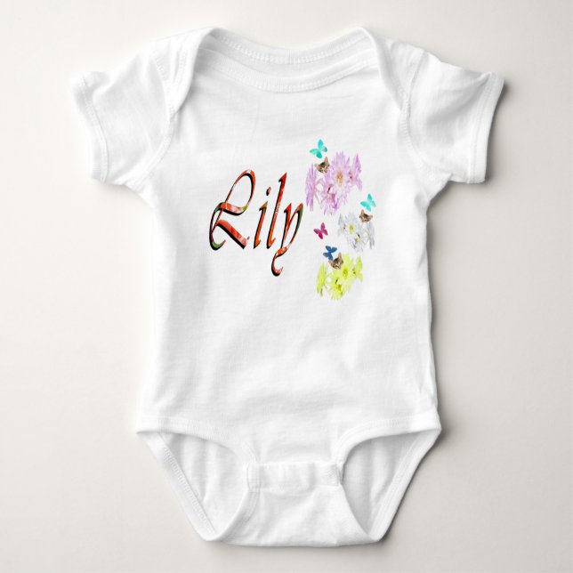 Lily, Namn, Logo, Med Kullar, T Shirt (Framsida)
