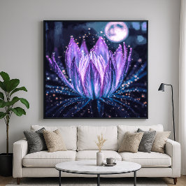Lily Night Glow - Vibrant Painterly Stil Poster