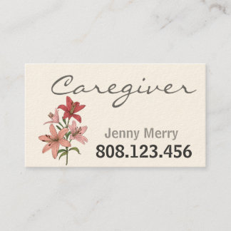 Lily of Compassion: Caregiver Affärskort Visitkort