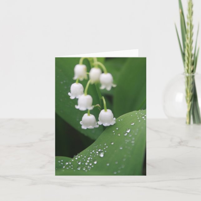 Lily of the Valley after the Rain Note Card Tack Kort (Framsida)