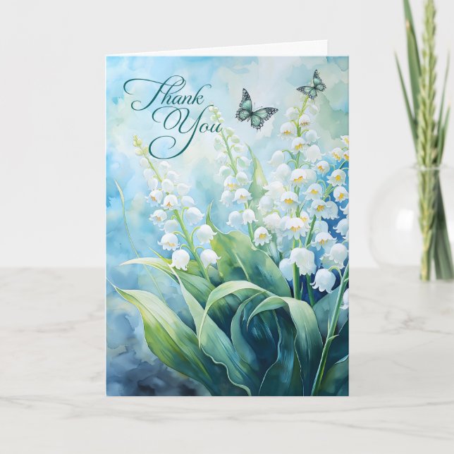 Lily of the Valley and Butterflies Tack Kort (Framsida)
