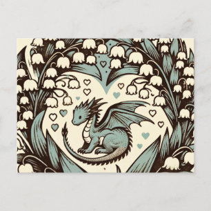 Lily of the Valley Baby Dragon Cute Dragons Vykort