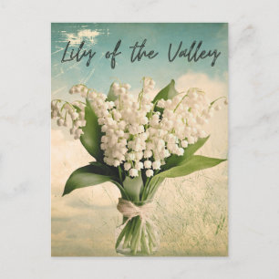 Lily of the Valley Birth Month Flower Retro Vykort
