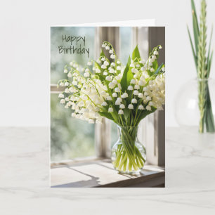 Lily of the Valley Birthday Bouquet Kort