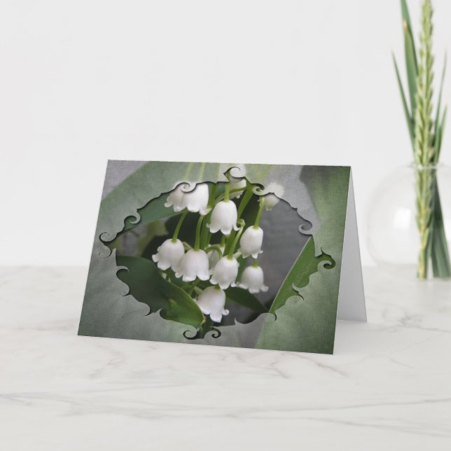 Lily of the Valley Birthday Card Kort (Framsida)