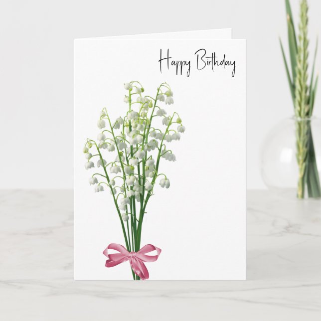 Lily of the Valley Birthday Kort (Framsida)