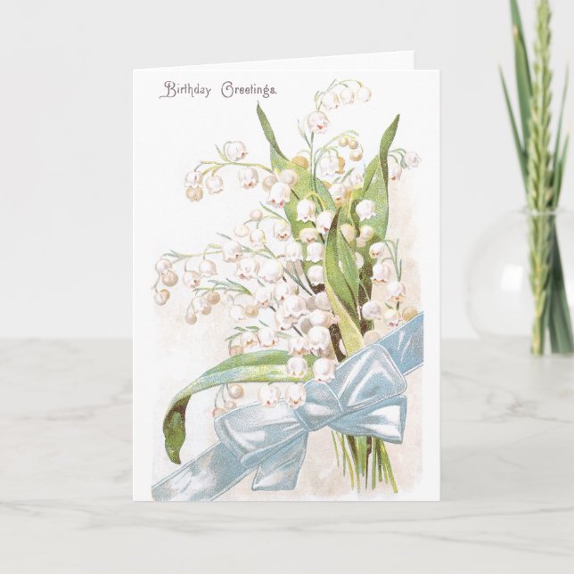 Lily of the Valley Birthday Kort (Framsida)