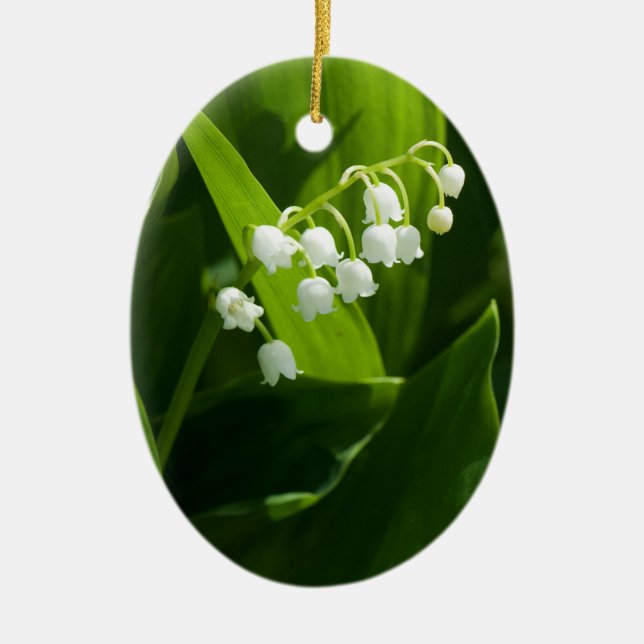 Lily of the valley-blomman julgransprydnad keramik (Framsidan)