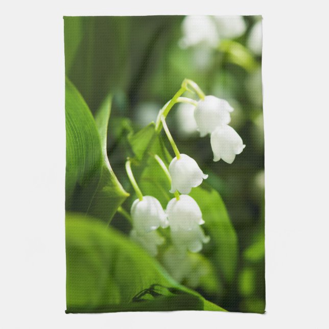 Lily of the valley-blomman kökshandduk (Vertikal)