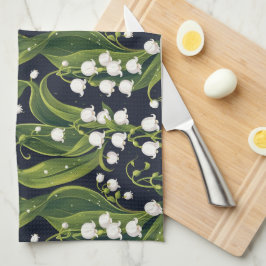 Lily of the Valley Blommigt Botanical Kitchen Towe Kökshandduk