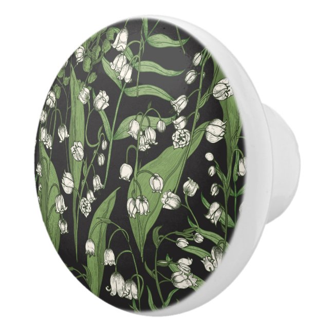 Lily of the Valley Blommigt Ceramic Knob Knopp (Höger)