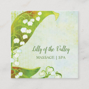 Lily of the Valley Blommigt Fyrkantigt Visitkort