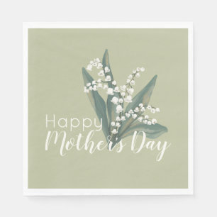 Lily of the Valley Blommigt Lycklig Mor's Day Pappersservett