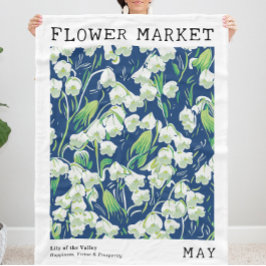 Lily of the Valley Blommigt May Birth Flower Marke Fleecefilt
