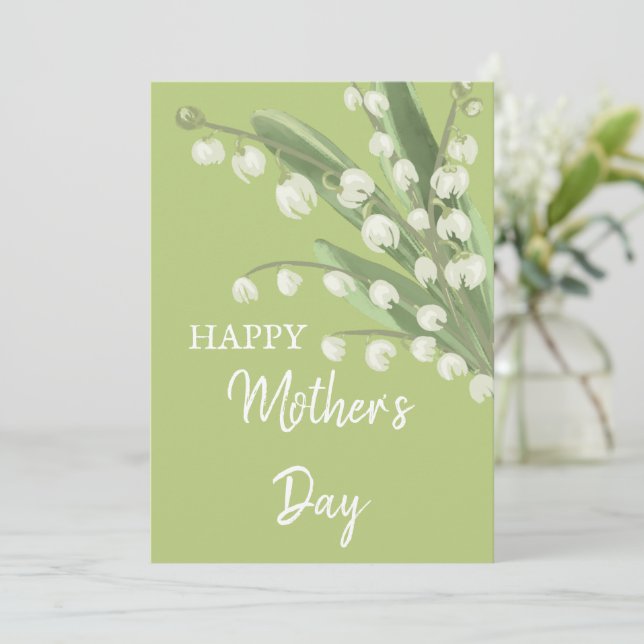 Lily of the Valley Blommigt Mors dag Julkort (Stående Fram)