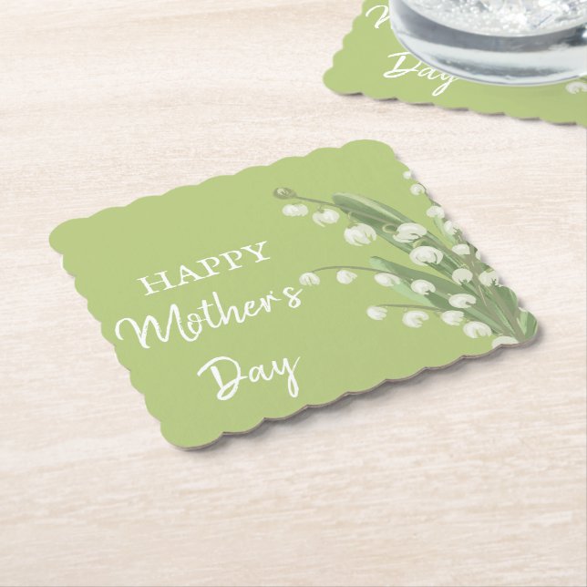 Lily of the Valley Blommigt Mors dag Underlägg Papper (Vinklad)