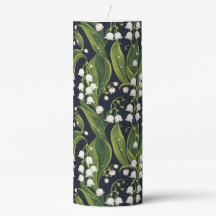 Lily of the Valley Blommigt Pillar Candle