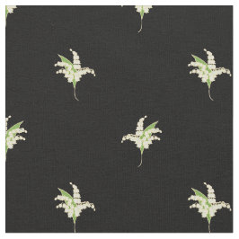 Lily-of-the-Valley Blommigt Polka dots på Black Tyg