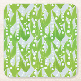 Lily of the Valley-Blommönstret Underlägg Papper Kvadrat