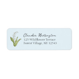 Lily of the Valley Blue Wildblomma Blommigt Adress Returadress Etikett