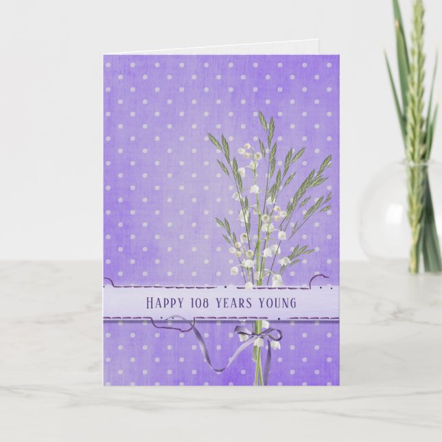 Lily of the Valley Bouquet, 108-årsdag Kort (Framsida)