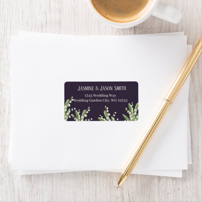 Lily of the Valley Bouquet Bröllop Adressetikett (Insitu)