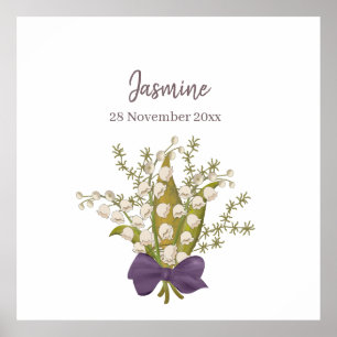 Lily of the Valley Bouquet with Lila Bow Poster