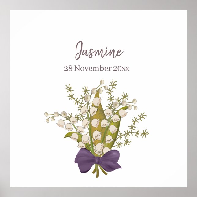 Lily of the Valley Bouquet with Lila Bow Poster (Framsidan)