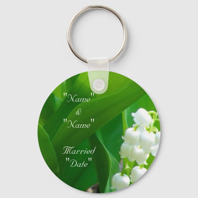 Lily of the Valley Bröllop Keychain Nyckelring (Framsida)