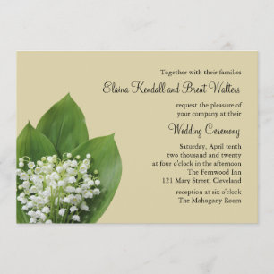 Lily of the Valley bröllopsinbjudan (beige) Inbjudningar