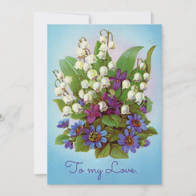 Lily of the valley Cards Victorian Valentiness. Tack Kort (Framsida)