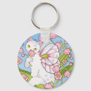 Lily of the valley catterfly keychain nyckelring