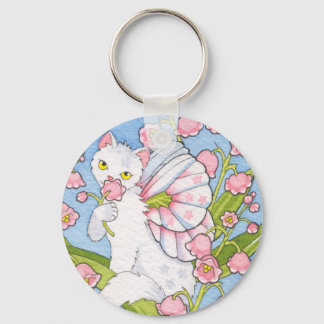 Lily of the valley catterfly keychain nyckelring