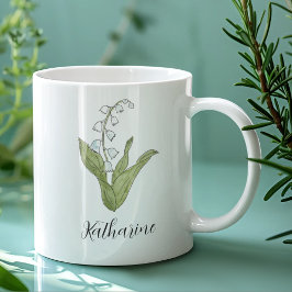 Lily of the Valley Elegant Personlig Blommigt Kaffemugg