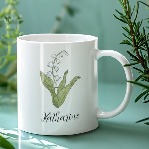 Lily of the Valley Elegant Personlig Blommigt Kaffemugg