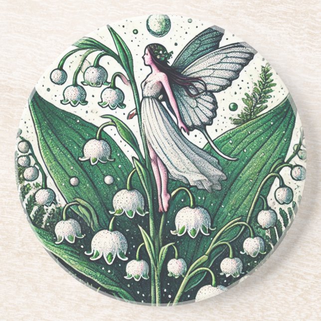 Lily of the Valley Fairy Illustration Vår Underlägg (Framsidan)
