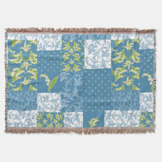 Lily-of-the-Valley Faux Patchwork Blue Filt