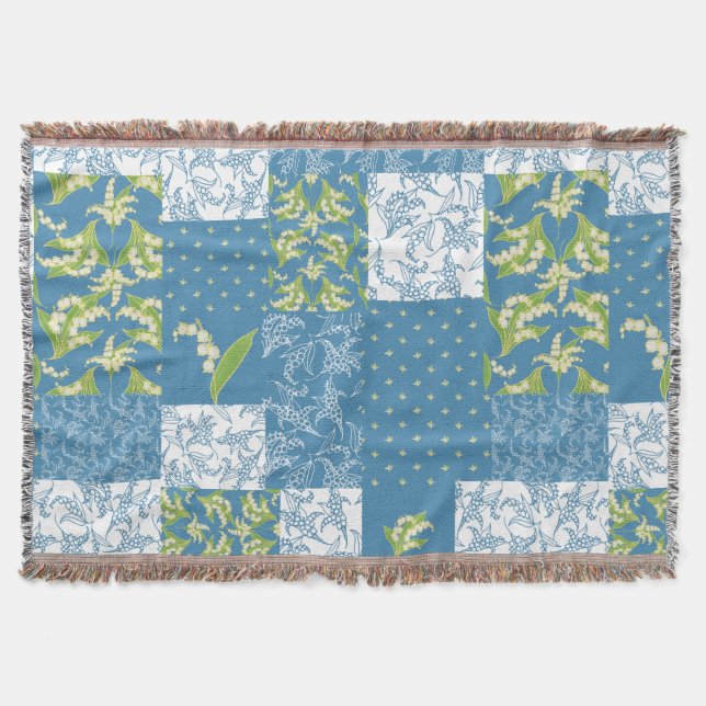 Lily-of-the-Valley Faux Patchwork Blue Filt (Framsidan)