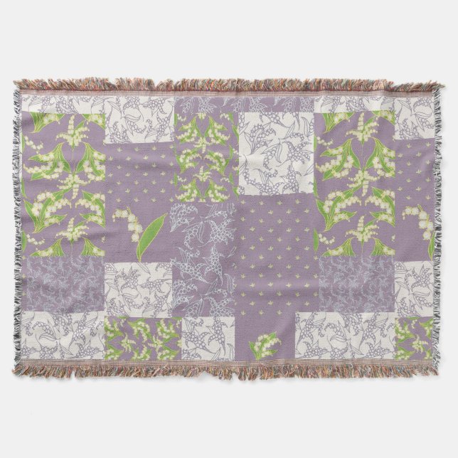 Lily-of-the-Valley Faux Patchwork Mauve Filt (Framsidan)