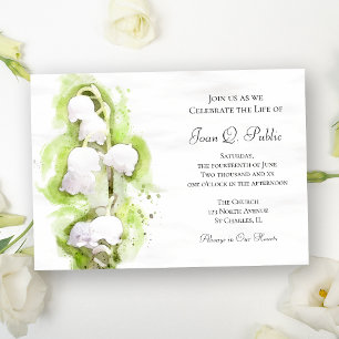 Lily of the Valley Firande of Life Memorial Inbjudningar