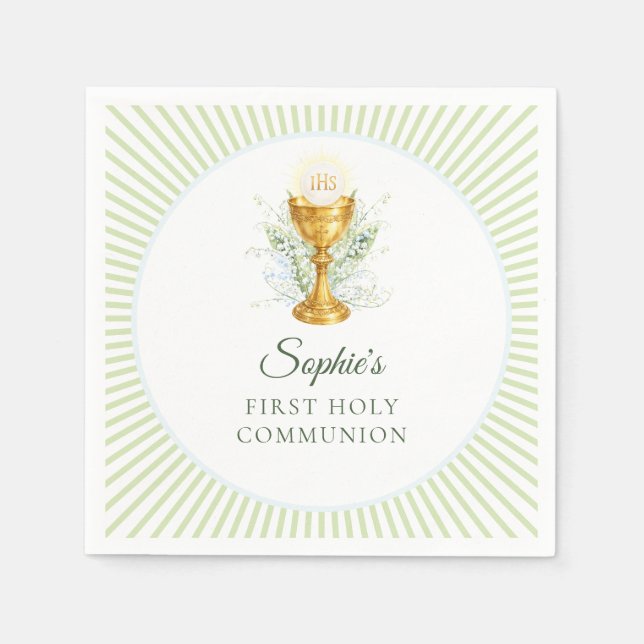 Lily of the Valley First Holy Communion Pappersservett (Framsidan)