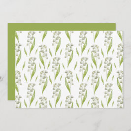 Lily of the Valley Floral Botanical Note Card Anteckningskort