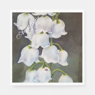 LILY OF THE VALLEY FLOWER MONOGRAM PARTY PAPPERSSERVETT