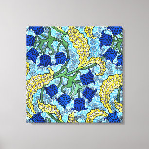 Lily of the Valley Flowers Art nouveau Canvastryck