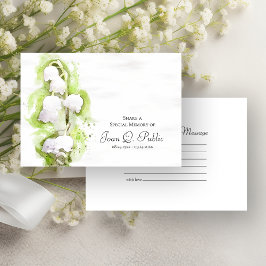 Lily of the Valley Flowers  en minnesbegravning Anteckningskort