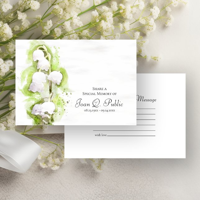 Lily of the Valley Flowers  en minnesbegravning Anteckningskort (Skapare uppladdad)