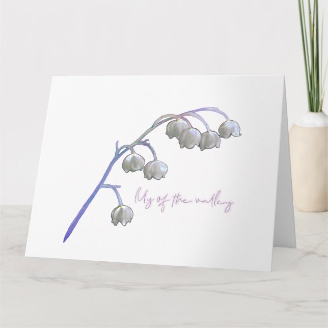 LILY OF THE VALLEY Foled Greeting Card Kort (Framsida)