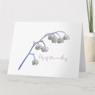 LILY OF THE VALLEY Foled Greeting Card Kort